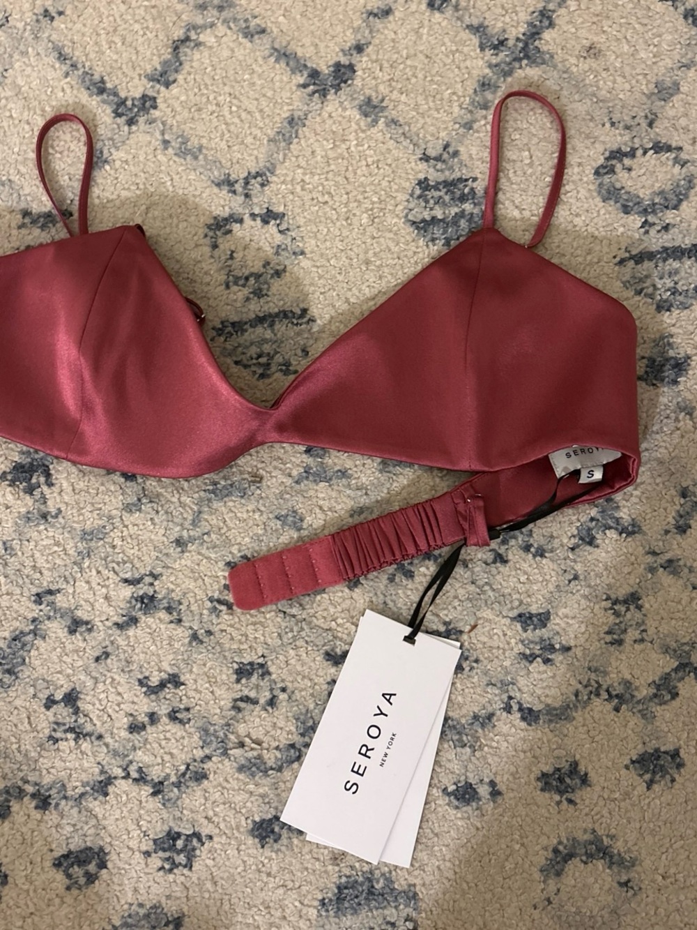 Seroya Women's Satin Bralette in Wine Red